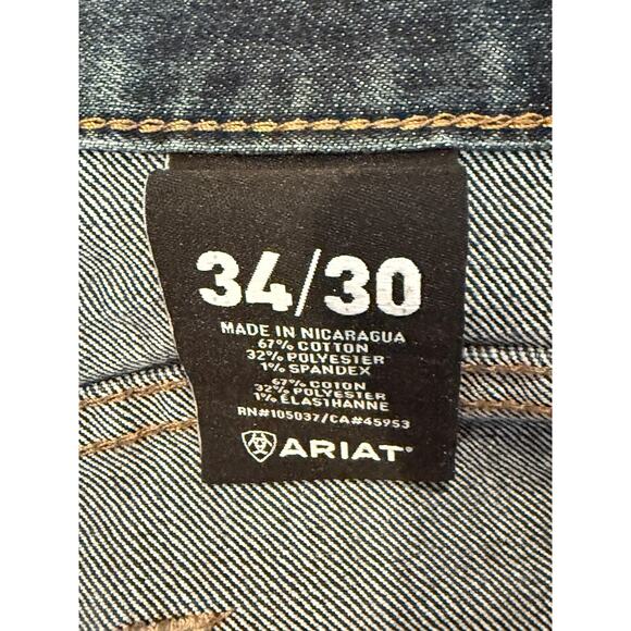 Ariat Rebar M5 Jeans 34x30 Slim Straight Western Workwear Denim - Picture 2 of 8